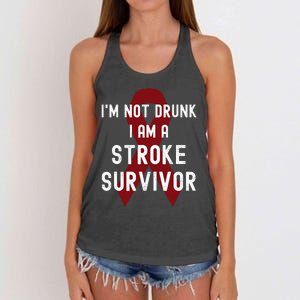 I'm Not Drunk I Am A Stroke Survivor Funny Stroke Warrior Women's Knotted Racerback Tank