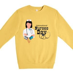 International Nurse Day Awareness Perfect Nurse Earth Angles Premium Crewneck Sweatshirt