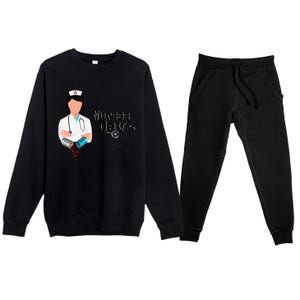 International Nurse Day Awareness Perfect Nurse Earth Angles Premium Crewneck Sweatsuit Set