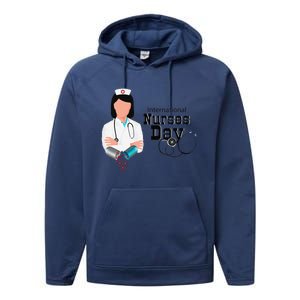 International Nurse Day Awareness Perfect Nurse Earth Angles Performance Fleece Hoodie