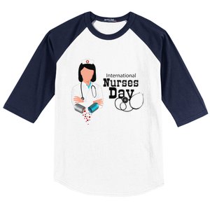 International Nurse Day Awareness Perfect Nurse Earth Angles Baseball Sleeve Shirt