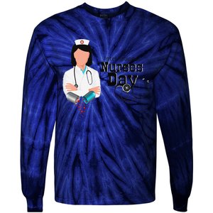 International Nurse Day Awareness Perfect Nurse Earth Angles Tie-Dye Long Sleeve Shirt