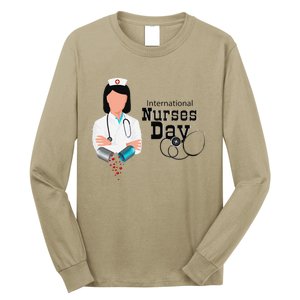 International Nurse Day Awareness Perfect Nurse Earth Angles Long Sleeve Shirt