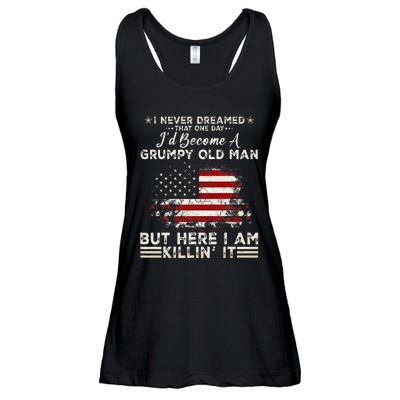 I Never Dreamed That ID Become A Grumpy Old Man Ladies Essential Flowy Tank