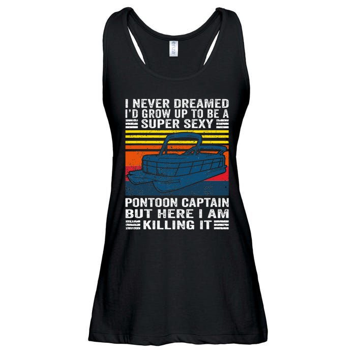 I Never Dreamed ID Grow Up To Be Super Sexy Pontoon Captain Ladies Essential Flowy Tank