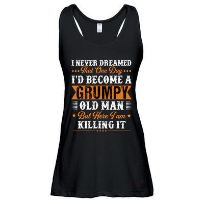 I Never Dreamed That ID Become A Grumpy Old Man Grandpa Ladies Essential Flowy Tank