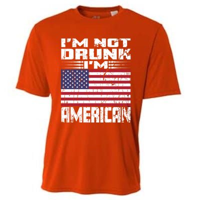 Im Not Drunk Im American Love America With Usa Flag Gift Cooling Performance Crew T-Shirt