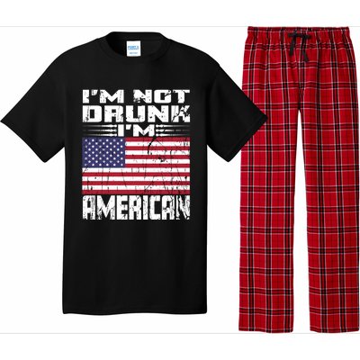 Im Not Drunk Im American Love America With Usa Flag Gift Pajama Set