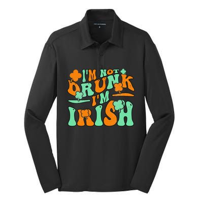 I'm Not Drunk I'm Irish Funny St Patricks Day Silk Touch Performance Long Sleeve Polo