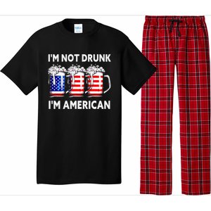 Im Not Drunk Im American Quote Funny Beer Cool Usa Flag Great Gift Pajama Set