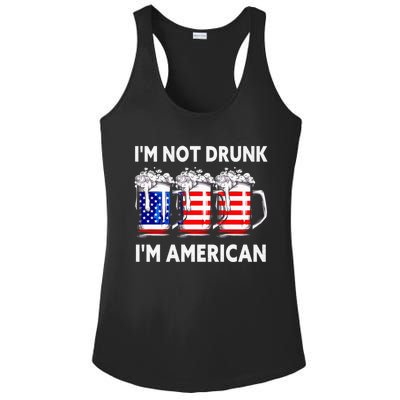 Im Not Drunk Im American Quote Funny Beer Cool Usa Flag Great Gift Ladies PosiCharge Competitor Racerback Tank