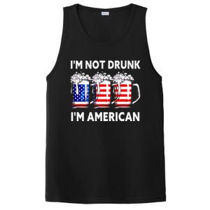 Im Not Drunk Im American Quote Funny Beer Cool Usa Flag Great Gift PosiCharge Competitor Tank