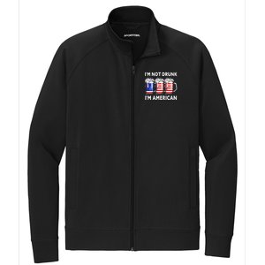 Im Not Drunk Im American Quote Funny Beer Cool Usa Flag Great Gift Stretch Full-Zip Cadet Jacket