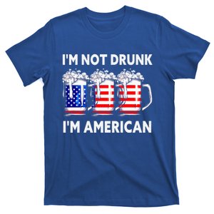 Im Not Drunk Im American Quote Funny Beer Cool Usa Flag Great Gift T-Shirt