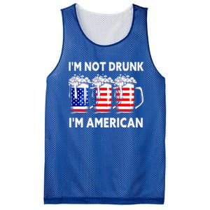 Im Not Drunk Im American Quote Funny Beer Cool Usa Flag Great Gift Mesh Reversible Basketball Jersey Tank