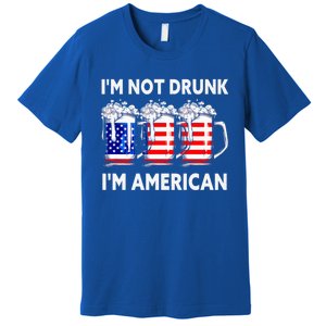 Im Not Drunk Im American Quote Funny Beer Cool Usa Flag Great Gift Premium T-Shirt