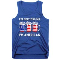 Im Not Drunk Im American Quote Funny Beer Cool Usa Flag Great Gift Tank Top