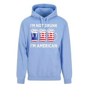 Im Not Drunk Im American Quote Funny Beer Cool Usa Flag Great Gift Unisex Surf Hoodie