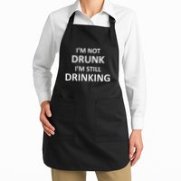 IM Not Drunk I Am Still Drinking Funny Pub Crawl Beer Full-Length Apron With Pockets