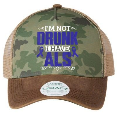 I'm Not Drunk i have ALS, ALS Awareness  Gift Legacy Tie Dye Trucker Hat