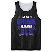 I'm Not Drunk i have ALS, ALS Awareness  Gift Mesh Reversible Basketball Jersey Tank