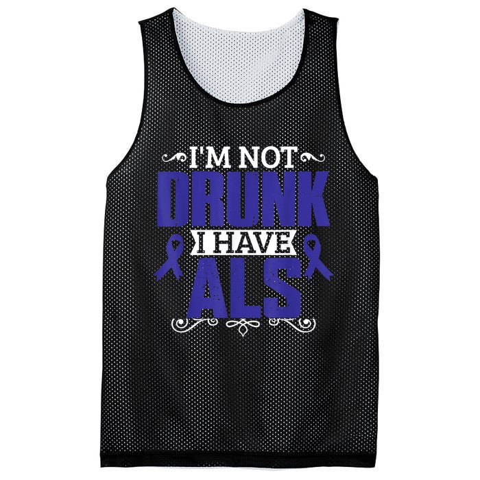 I'm Not Drunk i have ALS, ALS Awareness  Gift Mesh Reversible Basketball Jersey Tank