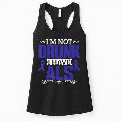 I'm Not Drunk i have ALS, ALS Awareness  Gift Womens Tank Top