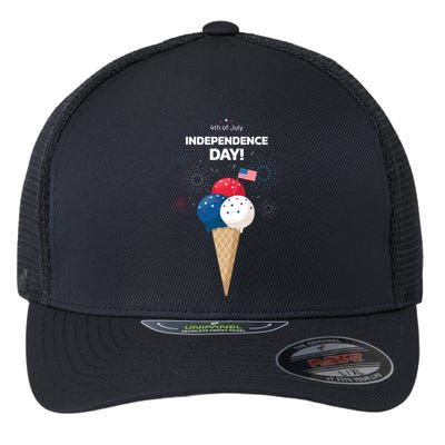 Independence Day Ice Cream Red White And Blue Flexfit Unipanel Trucker Cap