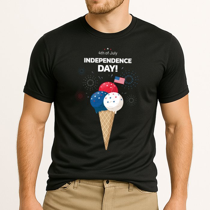 Independence Day Ice Cream Red White And Blue Cooling Performance Crew T-Shirt