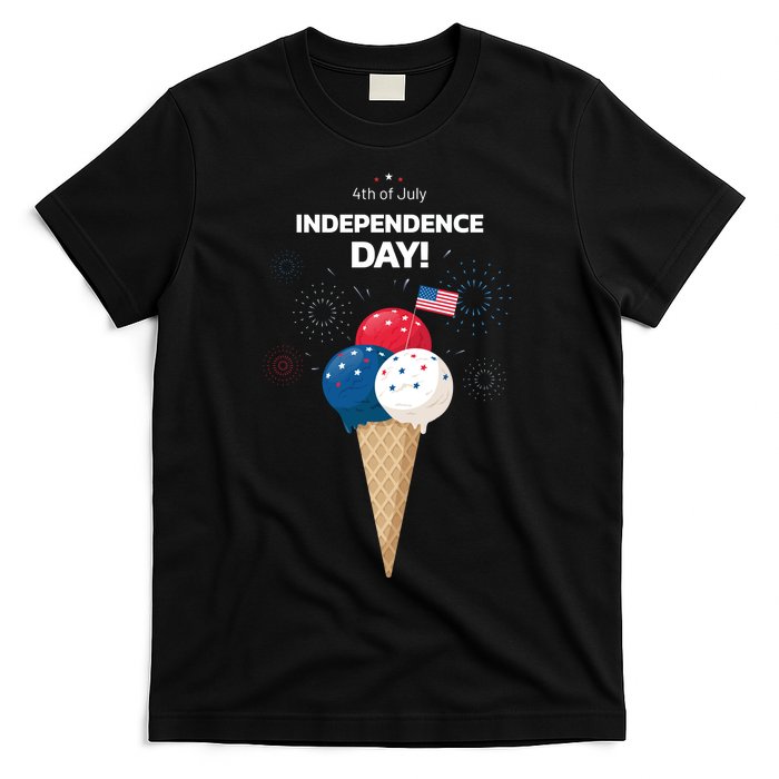 Independence Day Ice Cream Red White And Blue T-Shirt