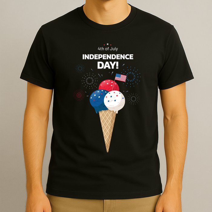 Independence Day Ice Cream Red White And Blue T-Shirt