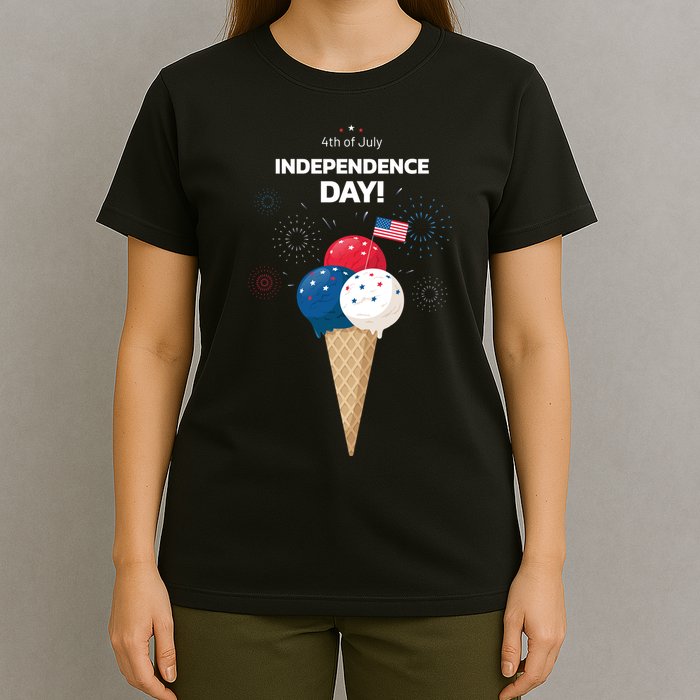 Independence Day Ice Cream Red White And Blue T-Shirt