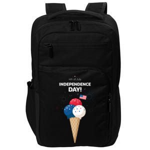 Independence Day Ice Cream Red White And Blue Impact Tech Backpack