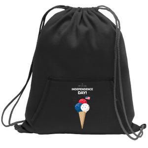 Independence Day Ice Cream Red White And Blue Sweatshirt Cinch Pack Bag