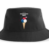 Independence Day Ice Cream Red White And Blue Sustainable Bucket Hat