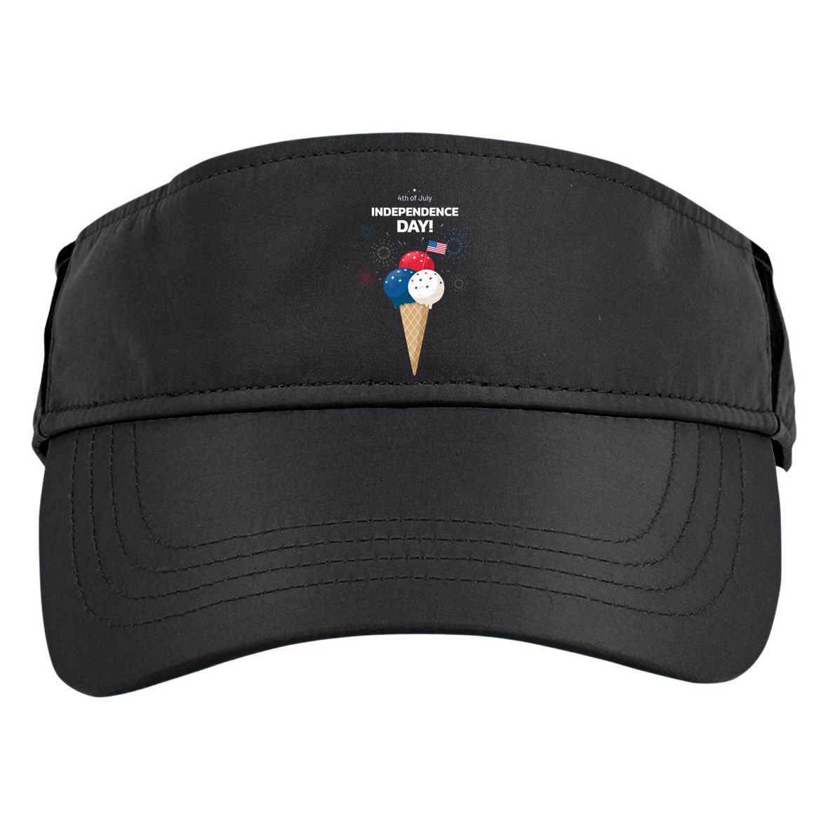Independence Day Ice Cream Red White And Blue Adult Drive Performance Visor