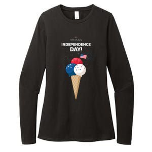 Independence Day Ice Cream Red White And Blue Womens CVC Long Sleeve Shirt