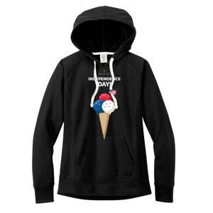 Independence Day Ice Cream Red White And Blue Women's Fleece Hoodie