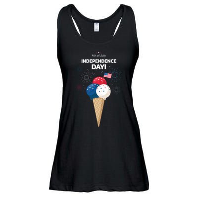 Independence Day Ice Cream Red White And Blue Ladies Essential Flowy Tank