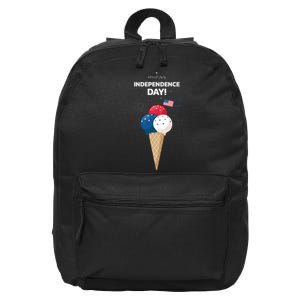 Independence Day Ice Cream Red White And Blue 16 in Basic Backpack