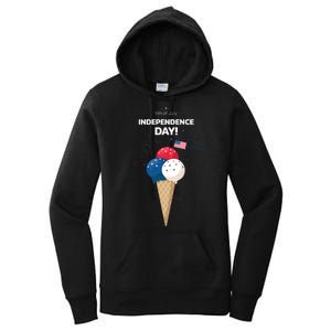 Independence Day Ice Cream Red White And Blue Women's Pullover Hoodie