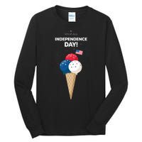 Independence Day Ice Cream Red White And Blue Tall Long Sleeve T-Shirt