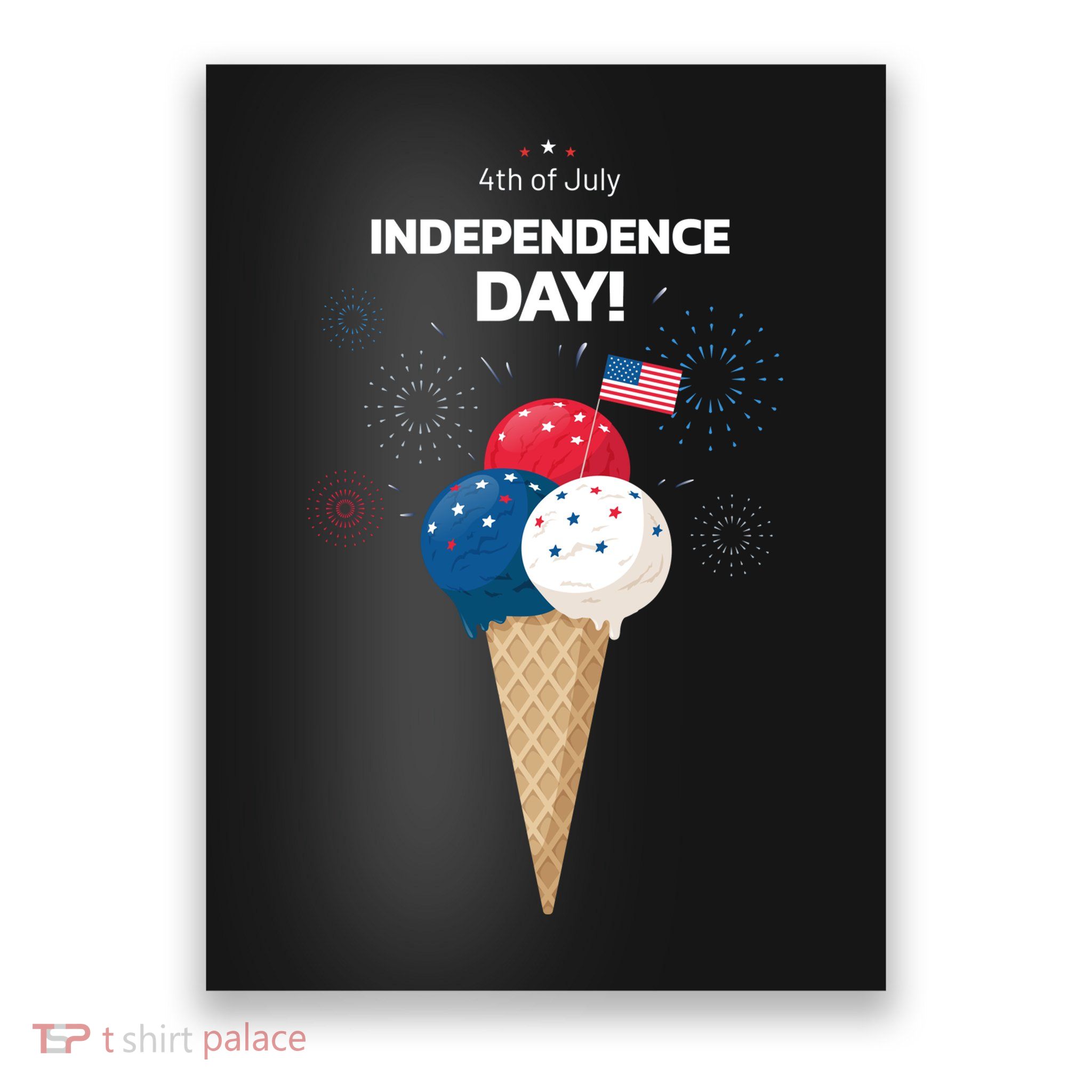 Independence Day Ice Cream Red White And Blue Poster