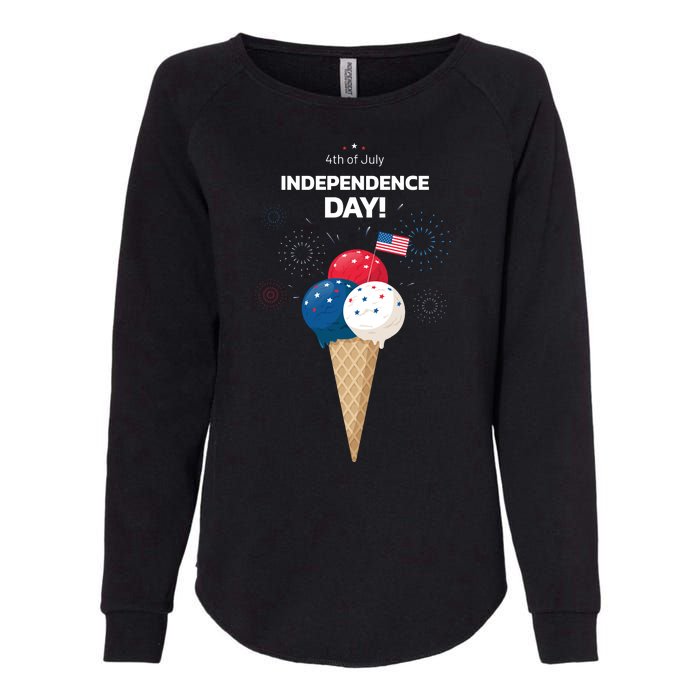 Independence Day Ice Cream Red White And Blue Womens California Wash Sweatshirt