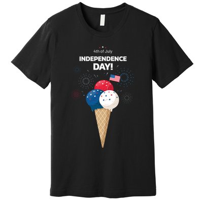 Independence Day Ice Cream Red White And Blue Premium T-Shirt