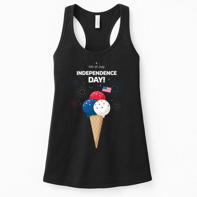 Independence Day Ice Cream Red White And Blue Womens Tank Top