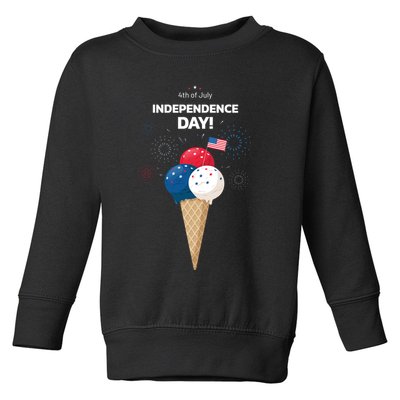 Independence Day Ice Cream Red White And Blue Toddler Sweatshirt