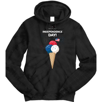 Independence Day Ice Cream Red White And Blue Tie Dye Hoodie