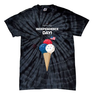 Independence Day Ice Cream Red White And Blue Tie-Dye T-Shirt
