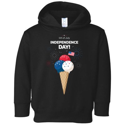 Independence Day Ice Cream Red White And Blue Toddler Hoodie